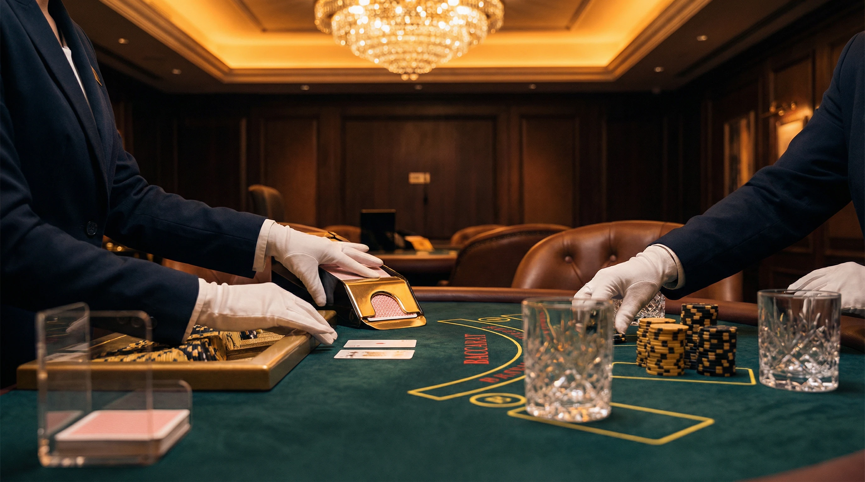 Mesa de bacará en vivo con crupier profesional